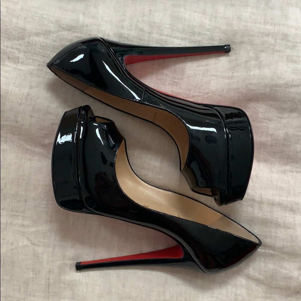 Christian Louboutin Patent Calf Lady 150 Peep Toe